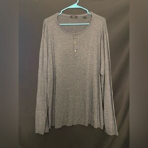Theory Gray Long Sleeve Henley Shirt
